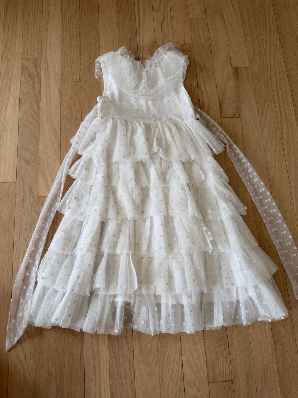 Sonia Rykiel Girls White Tiered Tulle Party Dress